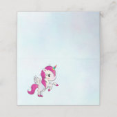 Cute Pink Unicorn met Wings Plaatskaartje (Buitenkant ongevouwen)