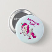 Cute Pink Unicorn met Wings Ronde Button 5,7 Cm (Voorkant /achterkant)