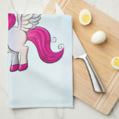 Cute Pink Unicorn met Wings Theedoek (Quarter Fold)