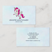 Cute Pink Unicorn met Wings Visitekaartje (Voorkant / Achterkant)