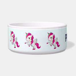 Cute Pink Unicorn met Wings Voerbakje