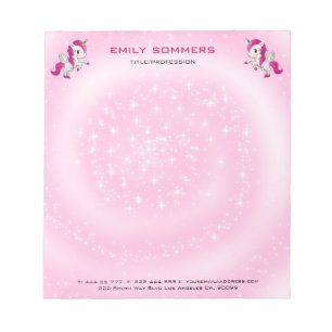 Cute Pink Unicorn Notitieblok