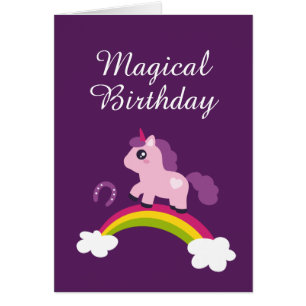 Cute Pink Unicorn op een regenboog
