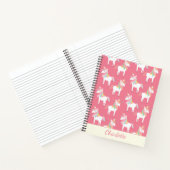 Cute Pink Unicorn Pattern Gepersonaliseerd Notitieboek (Binnen)
