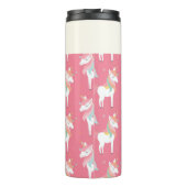 Cute Pink Unicorn Pattern Gepersonaliseerd Thermosbeker (Achterkant)
