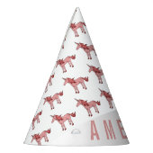 Cute Pink Unicorn Pattern Girl's Birthday Party Feesthoedjes (Links)