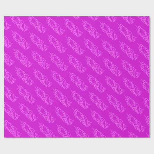Cute Pink Unicorn Pattern Magical Cadeaupapier (Vlak)