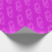 Cute Pink Unicorn Pattern Magical Cadeaupapier (Hoek)