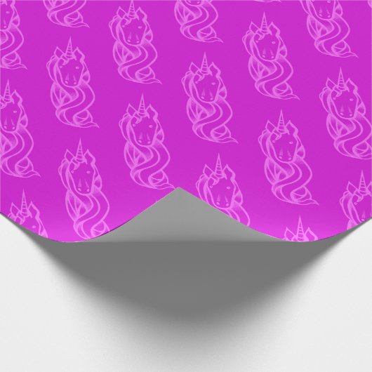 Cute Pink Unicorn Pattern Magical Cadeaupapier (Hoek)