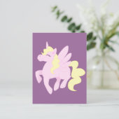 Cute Pink Unicorn Pegasus (Unipeg) Briefkaart (Staand voorkant)