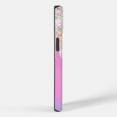 Cute Pink Unicorn Rainbow Glitter Drift monogram Case-Mate iPhone Case (Achterkant / Rechts)