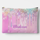 Cute Pink Unicorn Rainbow Glitter Drift monogram Etui (Voorkant)