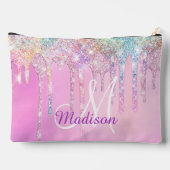 Cute Pink Unicorn Rainbow Glitter Drift monogram Etui (Achterkant)