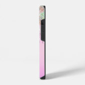Cute Pink Unicorn Rainbow Glitter Drift monogram iPhone Hoesje (Linkerkant)
