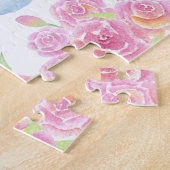 Cute Pink Unicorn Rainbow Glitter Hearts Legpuzzel (Zijkant)