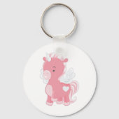 Cute Pink Unicorn Sleutelhanger (Voorkant)