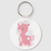 Cute Pink Unicorn Sleutelhanger (Achterkant)