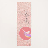 Cute Pink Unicorn Speckles Gepersonaliseerd Yogamat (Voorkant)