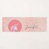 Cute Pink Unicorn Speckles Gepersonaliseerd Yogamat (Voorkant (horizontaal))