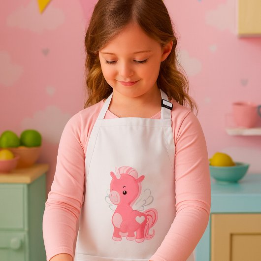 Cute Pink Unicorn Standaard Schort