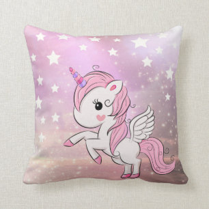 Cute Pink Unicorn Stardust Girls Bedroom Nursery Kussen