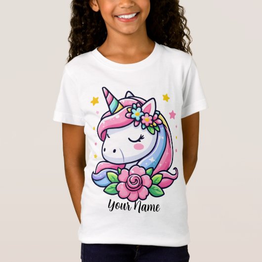 Cute Pink Unicorn T-shirt (Voorkant)