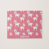 Cute Pink Unicorns Personalized Legpuzzel (Horizontaal)