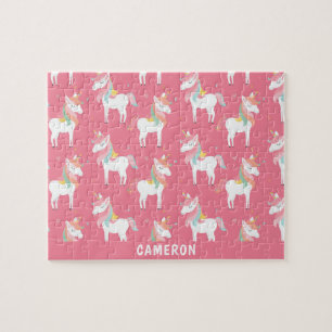 Cute Pink Unicorns Personalized Legpuzzel
