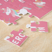 Cute Pink Unicorns Personalized Legpuzzel (Zijkant)