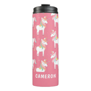 Cute Pink Unicorns Personalized Thermosbeker