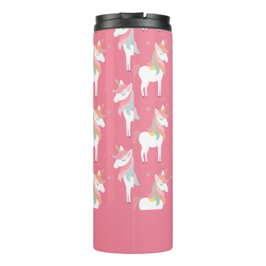 Cute Pink Unicorns Personalized Thermosbeker (Achterkant)