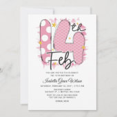 Cute Pink Valentijn Birthday 14 februari Kaart (Voorkant)