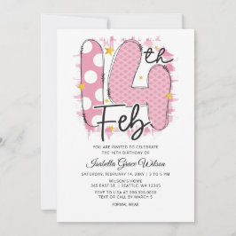 Cute Pink Valentijn Birthday 14 februari Kaart