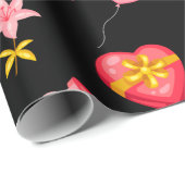 Cute Pink Valentijn Pattern Cadeaupapier (Rol Hoek)