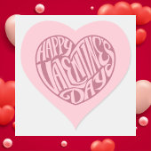 Cute Pink Valentijnsdag Hart Sticker