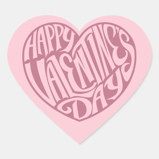 Cute Pink Valentijnsdag Hart Sticker (Voorkant)