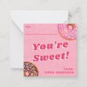 Cute Pink Valentijnse klaslokaal fotokaart van Don Notitiekaartje (Voorkant)