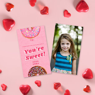 Cute Pink Valentijnse klaslokaal fotokaart van Don Notitiekaartje