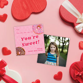 Cute Pink Valentijnse klaslokaal fotokaart van Don Notitiekaartje