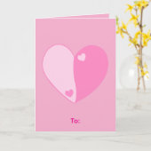 Cute pink Valentine's day  Kaart (Gele Bloem)