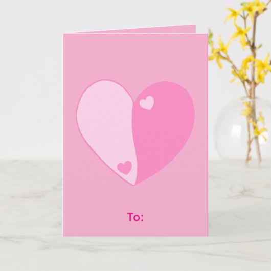 Cute pink Valentine's day Kaart (Gele Bloem)