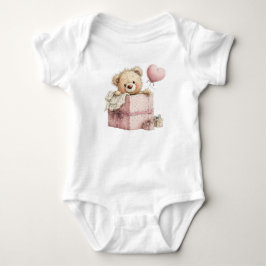 CUTE PINK VALENTINES DAY TEDDY BEAR ROMPER