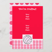 Cute Pink Volleyball Kaart (Voorkant / Achterkant)