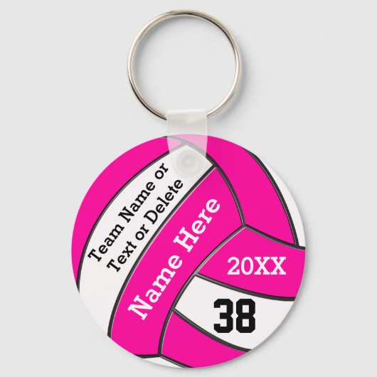 Cute Pink Volleyball Trinkets PERSONALIZED Sleutelhanger (Voorkant)