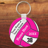 Cute Pink Volleyball Trinkets PERSONALIZED Sleutelhanger (Voorkant)