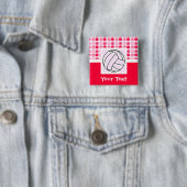 Cute Pink Volleyball Vierkante Button 5,1 Cm (In situ)