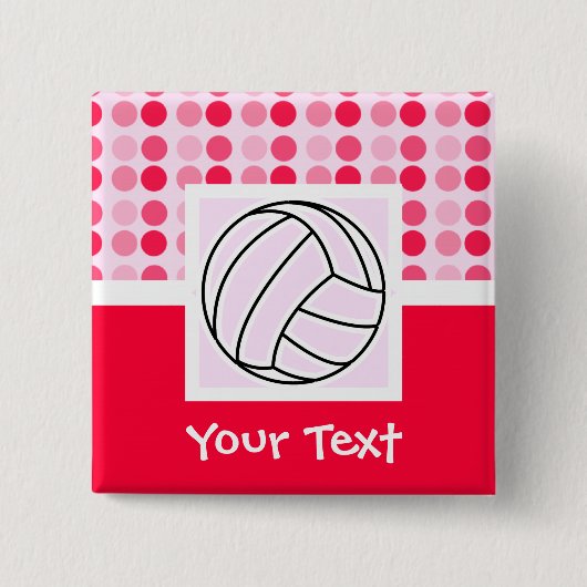 Cute Pink Volleyball Vierkante Button 5,1 Cm (Voorkant)