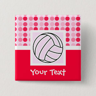 Cute Pink Volleyball Vierkante Button 5,1 Cm