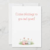 Cute Pink Watercolor Bunny and Easter Eggs Feestdagenkaart (Achterkant)