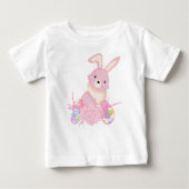 CUTE PINK WATERCOLOR EASTER BUNNY WITH EGGS (Voorkant)